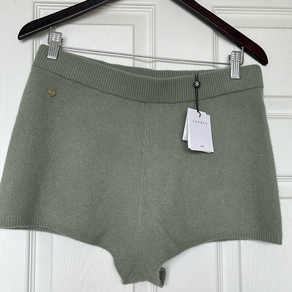 SANDRO | Lizzie Embellished High-Rise Knitted Wool Shorts Sz FR 42 (US 10) - Picture 4 of 7
